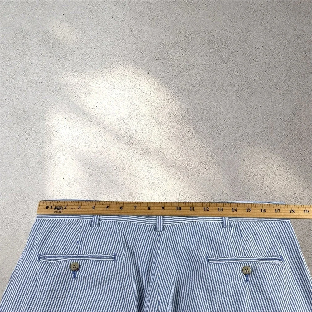 Polo Ralph Lauren Andrew Seersucker 36x34 Relaxed Fit 2 Pleat Dress Trousers